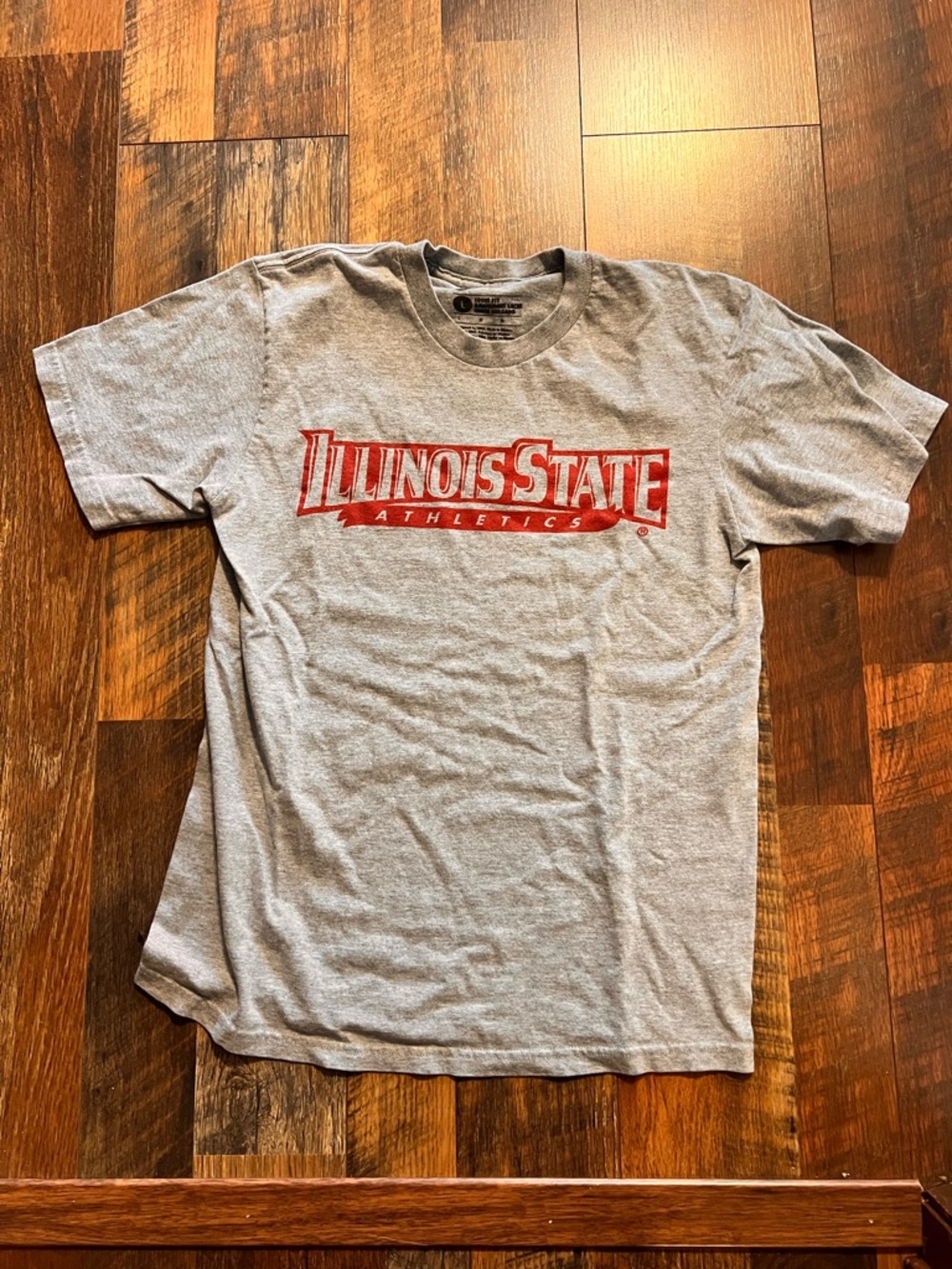 Nike Gray Tee with Red Illinois State Athletics Logo